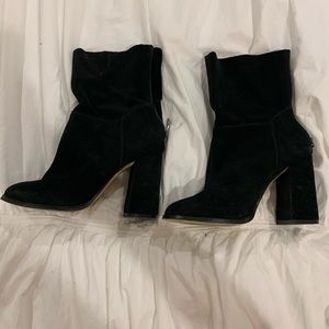 Chinese Laundry Black Suede Ankle Booties